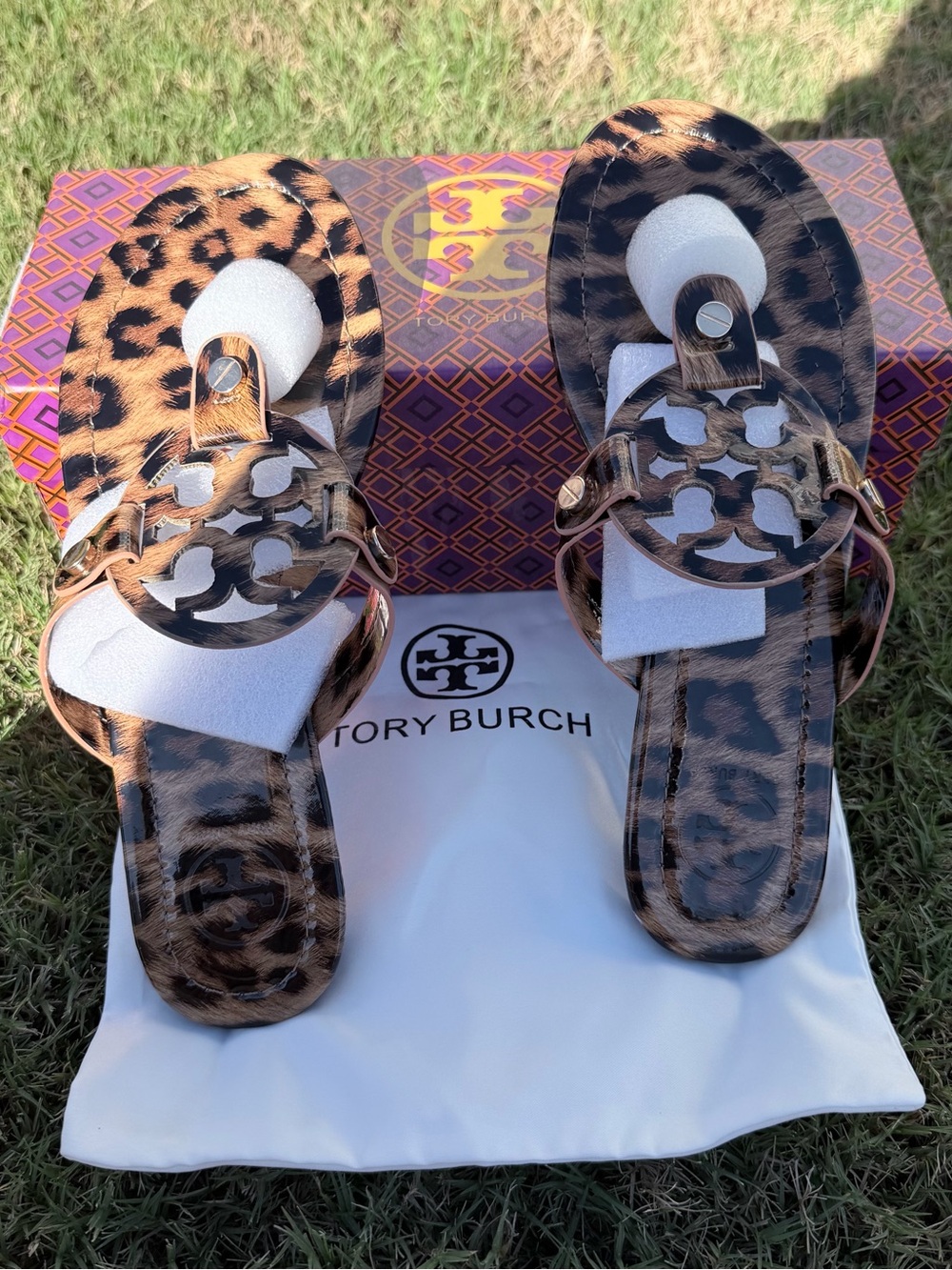 Tory Burch Leopard-Print Miller Thong Sandals - Brown/Black